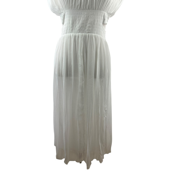 NWT ZARA Pleated Chiffon Maxi Dress Side Cutout Detail in White Women's Size XS - Picture 5 of 16